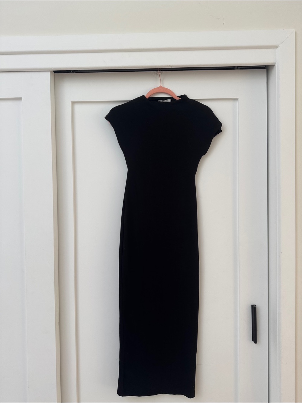 Zara Black Maxi Dress with Cap Sleeves